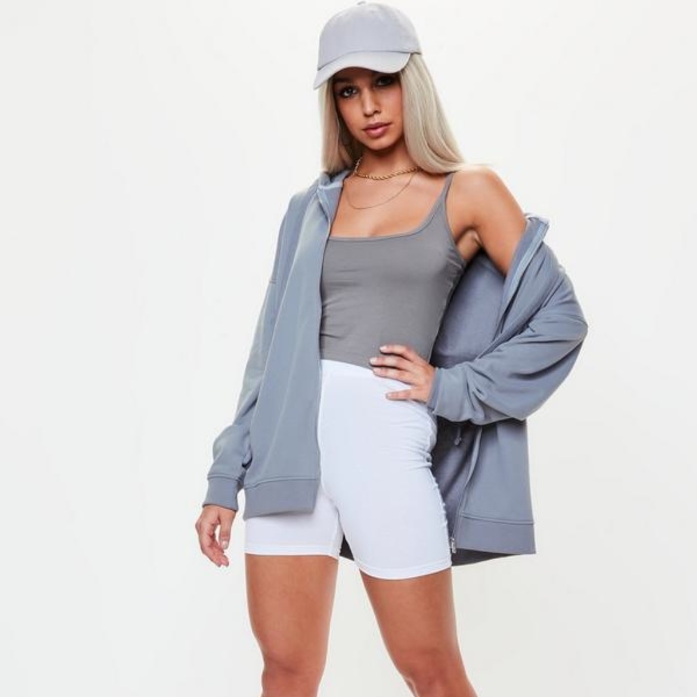 Blue Oversized Zip Through Hoodie